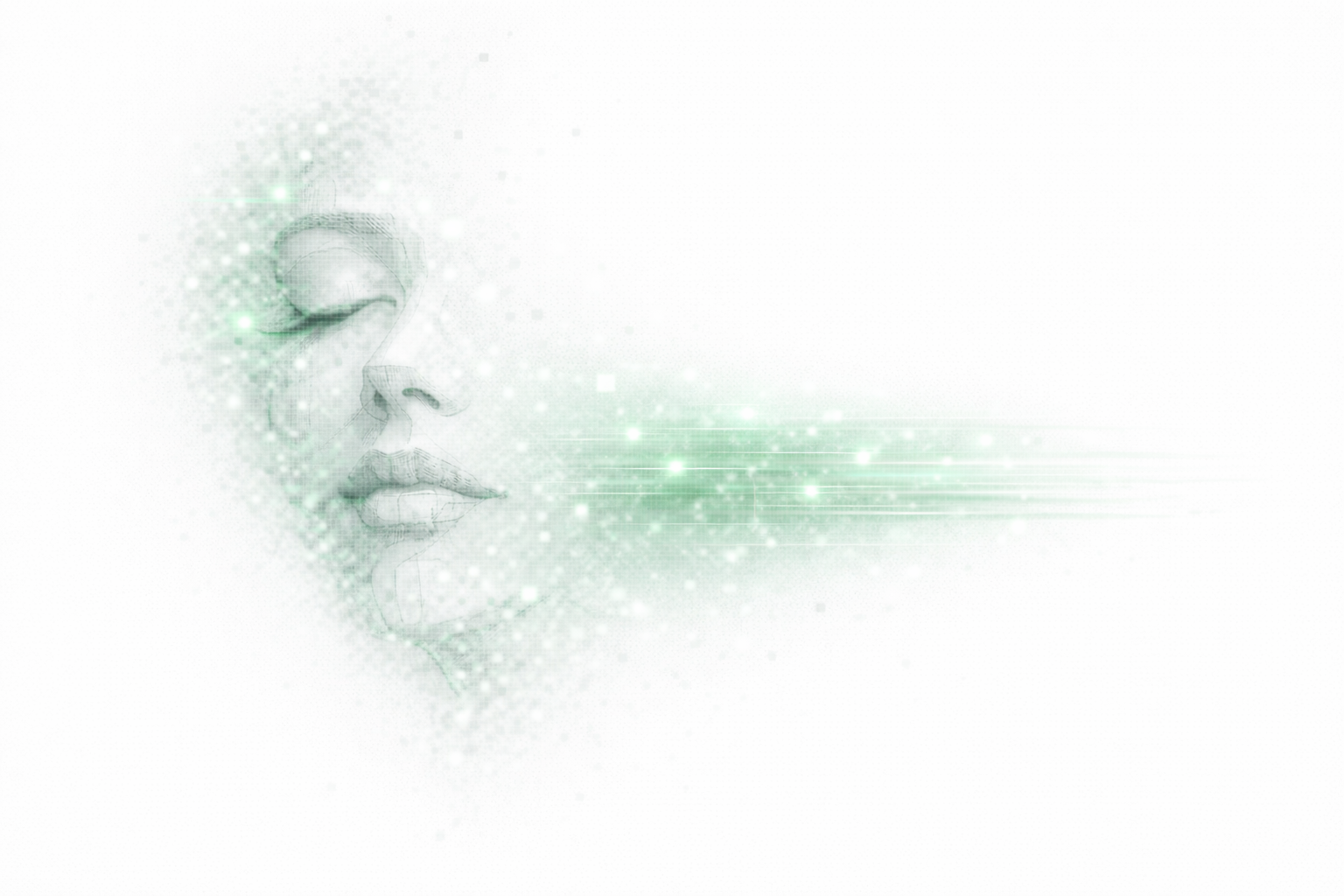 Abstract AI face graphic